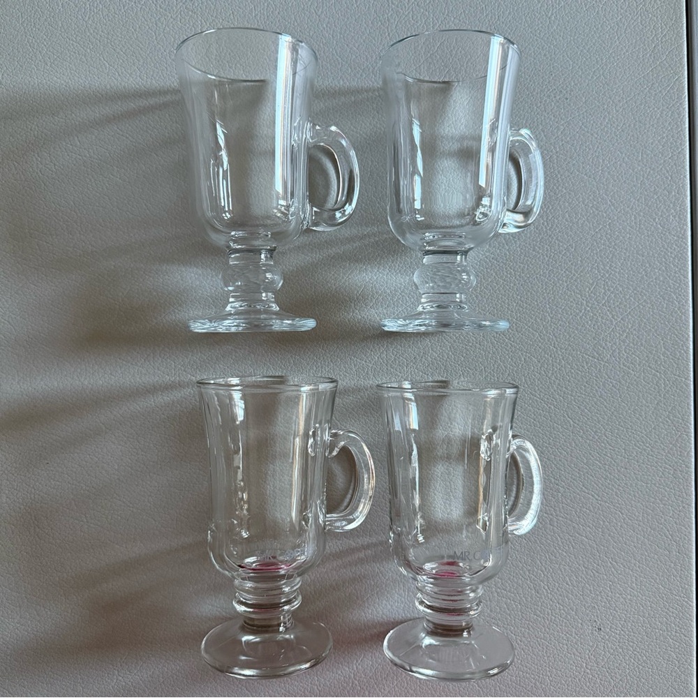 Vintage Style Irish Coffee Cups | 4 Count | MrR. COFFEE | Sturdy glass | 6” H
